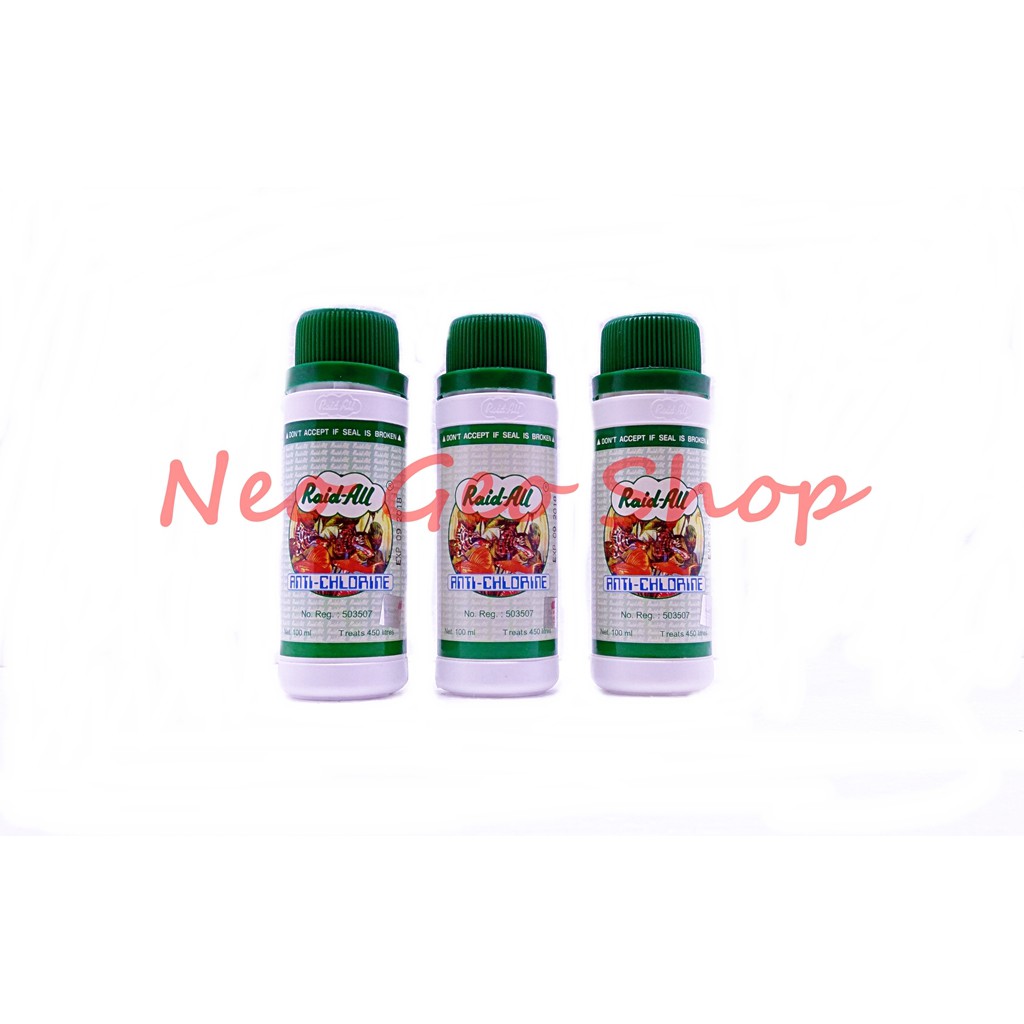 obat ikan Anti Chlorine Clorin Cair Raid All 100 Ml