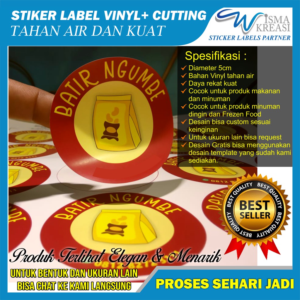 Stiker Label Kemasan Product A3 Vinyl + Cutting murah | Shopee Indonesia