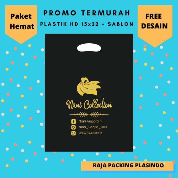 Plastik Sablon HD Plong uk 15x22 (Harga per 1 pcs) | Plastik Packing Free Desain Plastik Olshop | Kosmetik &amp; Aksesoris