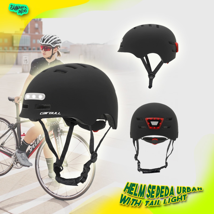 Helm Sepeda Retro Vespa Urban Commuter Cycling Bike Cap Size L Lampu Belakang Hitam Hitam Helm Gowes