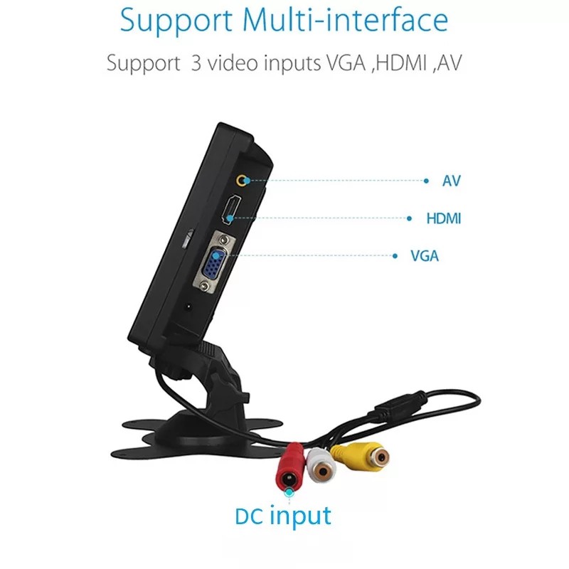 Monitor TV Ondash 7&quot;. HDMI, VGA, CVBS, Built Speaker