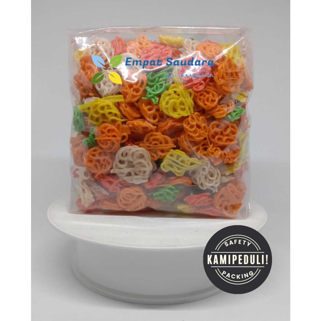 

KERUPUK MAWAR MINI ANEKA WARNA KEMASAN 500 GR