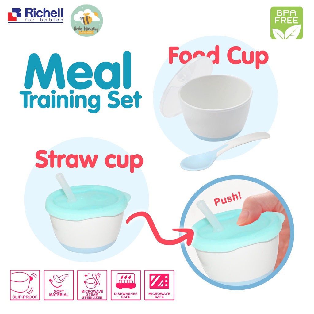 RICHELL MEAL TRAINING SET  // Gelas &amp; Mangkok Bayi // AQ CUP DE MUG