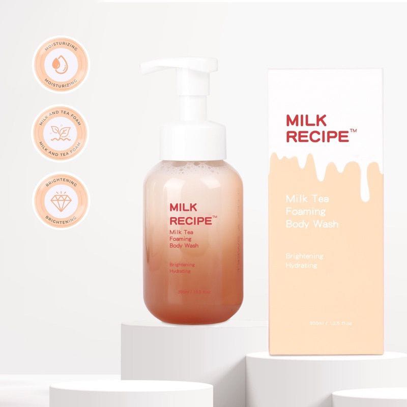 Milk Recipe Milk Tea Foaming Body Wash Sabun Mandi Mencerahkan BPOM