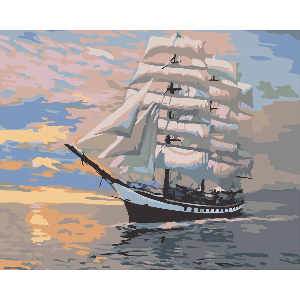 

Painting By Numbers - Set Kanvas Melukis Berpola - Sailing Ship - 50x40CM