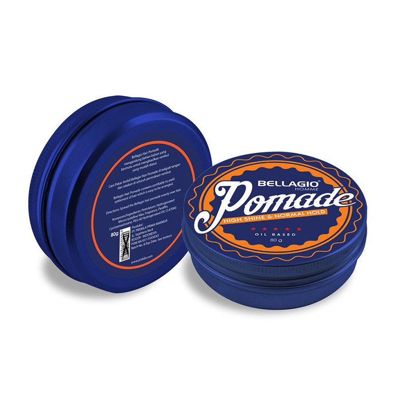 

Bellagio Homme Pomade High Shine and Normal Hold (Orange) Oil Based 80gr