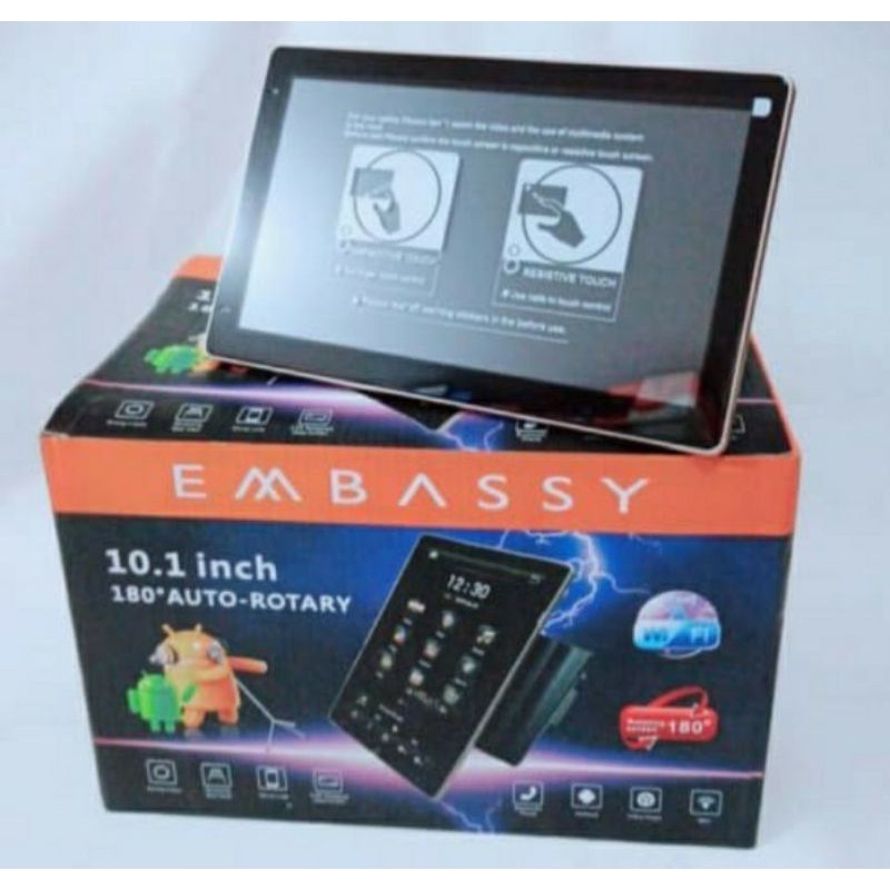 Head Unit Embassy Android 10 Inch Auto Rotary