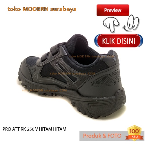 PRO ATT RK 250 V HITAM HITAM sepatu anak sekolah sneakers kets velcro