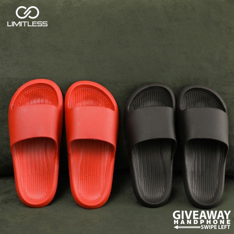 Limitless - Sandal Pria Polos Slide Sendal Pria Selop Sendal Cowok Slip On Karet EVA Sendal Pria