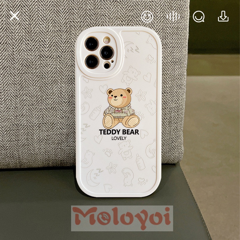 Soft Case TPU Motif Teddy Bear Untuk Realme 8i C35 C11 2021 C25 C31 C15 C21Y C25Y C25s 9i C12 Realme 6s 7 6i 5i 6 5s 7i C21 C20 C21A 83 C20