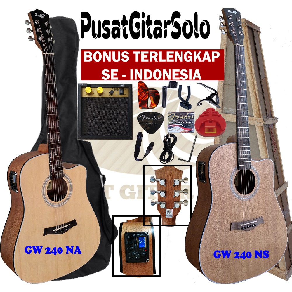 Gitar Akustik Elektrik model Cowboy Original GWC 240 NA/NS Equalizer Cowboy AW 1