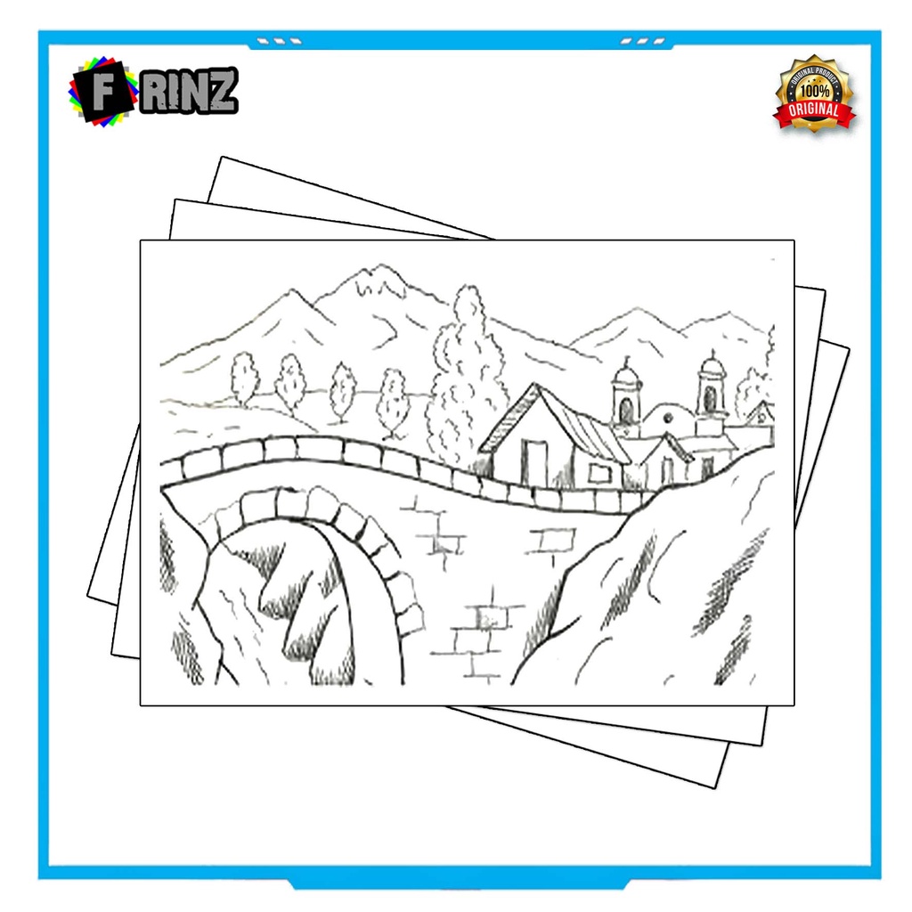 Gambar Sketsa Mewarnai ~ 17 . Pemandangan Part 1 / Seketsa Lukis / Drawing Sketch / Menggambar-10