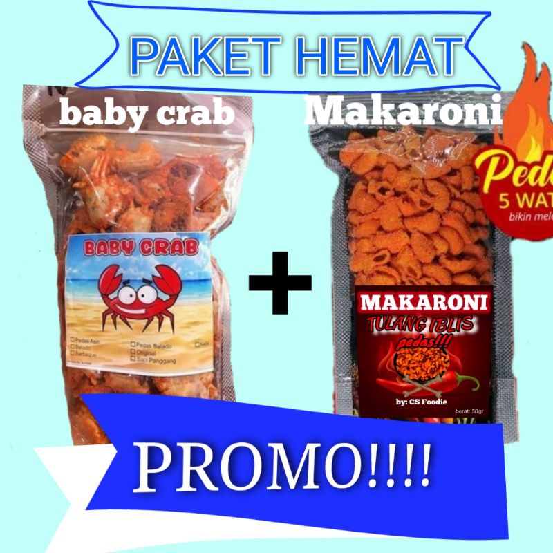 

PROMO paket bundlle Baby crab + Makaroni tulang iblis Murah!!!