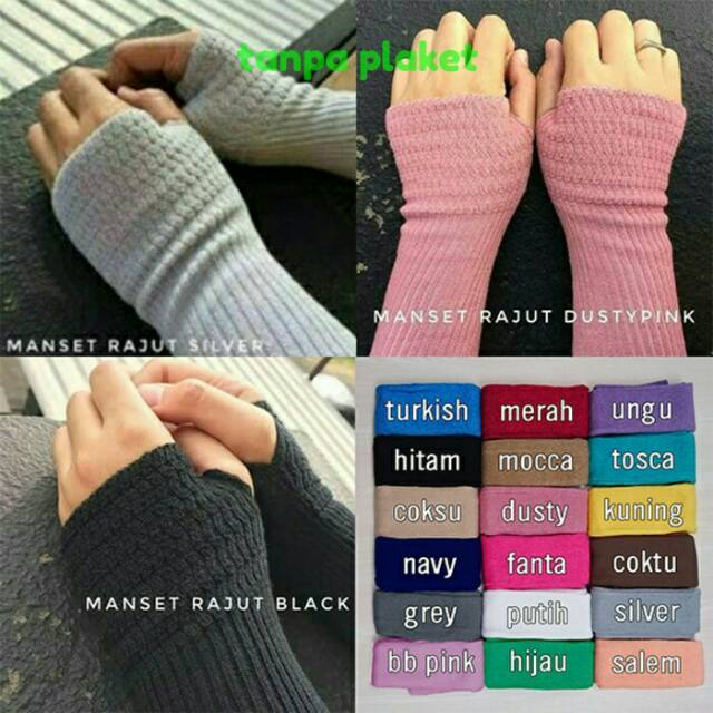 !!!TERMURAH !!! MANSET JEMPOL HANDSOCK RAJUT 2 in 1