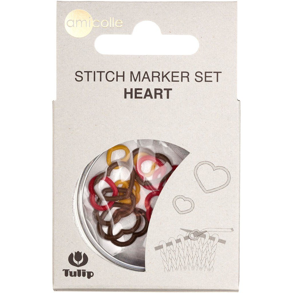 Penanda Rajut Knitting / Knitting Marker Tulip Amicole Hati / Heart - SET