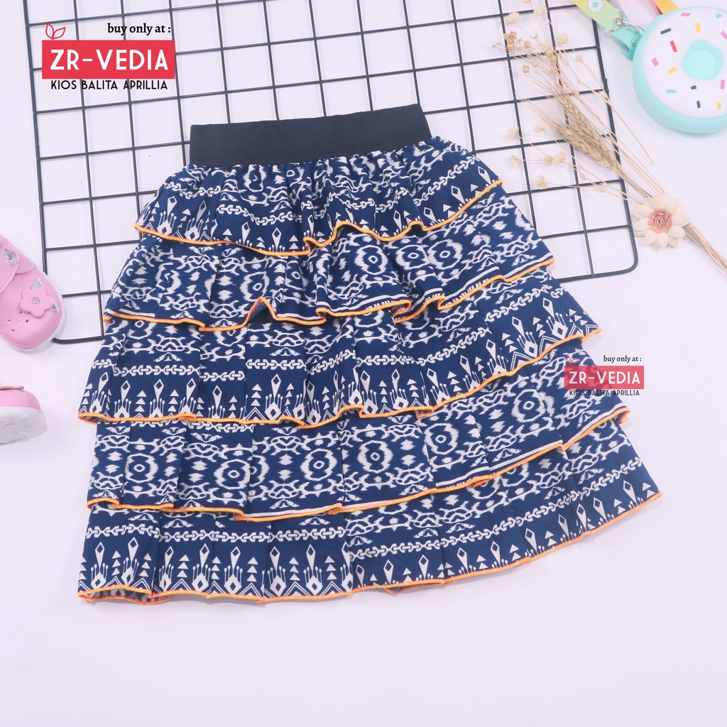 Rok Tumpuk Uk. 7-9 Tahun / Rok Anak Perempuan Murah Skirt Pendek Motif Bisa Untuk Harian Nari Pergi