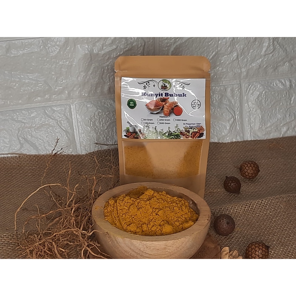 

KUNYIT KUNIR BUBUK ASLI KUALITAS PREMIUM BUMBU DAPUR REMPAH TURMERIC POWDER 500 GRAM