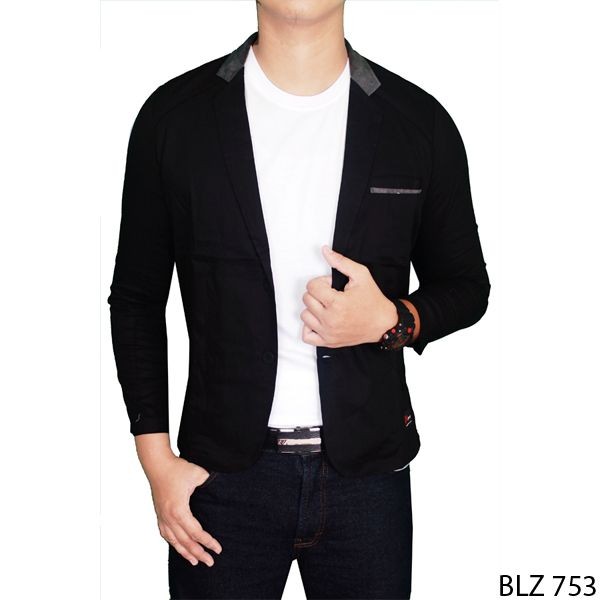 Mens Blazer Casual Stretch Hitam – BLZ 753