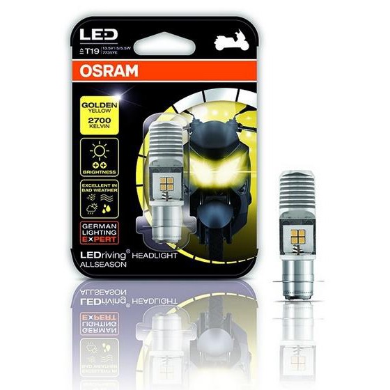 Lampu Motor LED OSRAM Kuning 2700K Bohlam H6 M5 T19 Semua k, Matik V6Y2