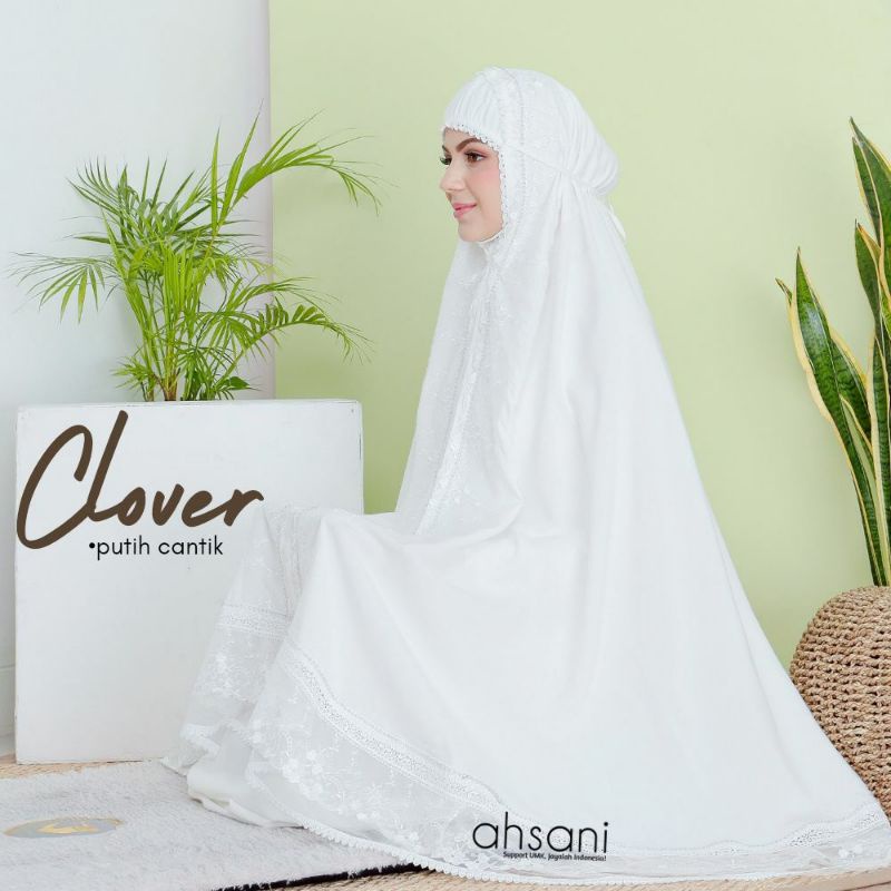 MUKENA RAYON PUTIH BERSIH MUKENA AHSANI PREMIUM SWAROVSKI
