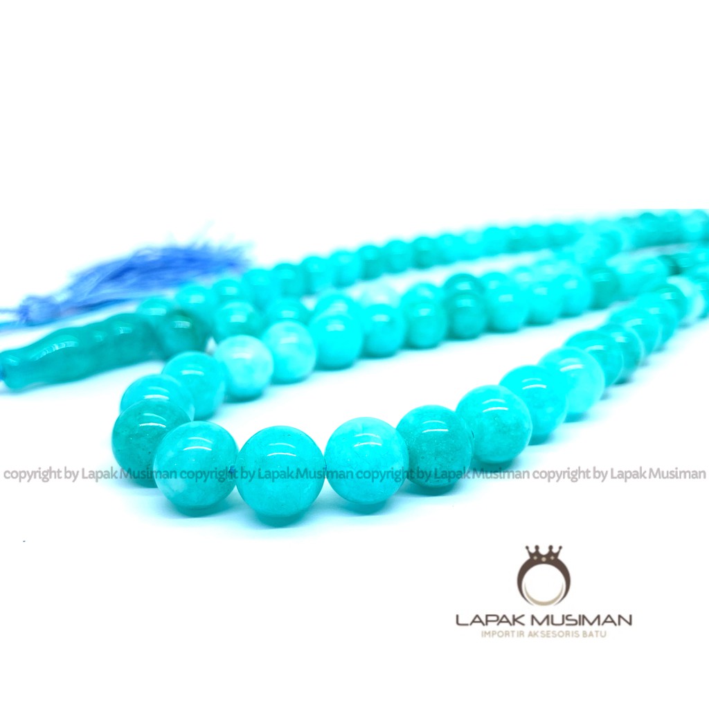 [Bayar di Tempat] Tasbih Batu Amazonite Asli Natural 99 Butir