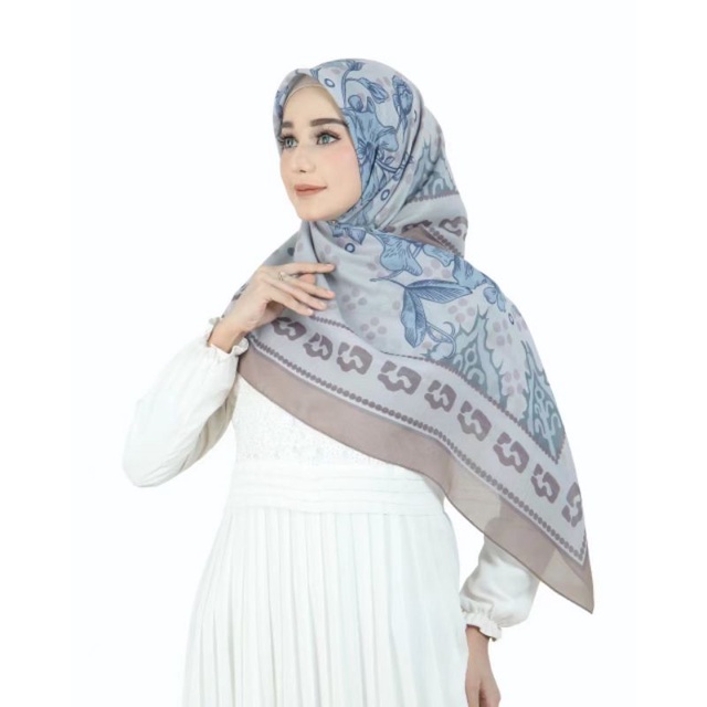 Hijab Segiempat Paris Polos Motif PREMIUM IMPORT/Motif Baru/Murah