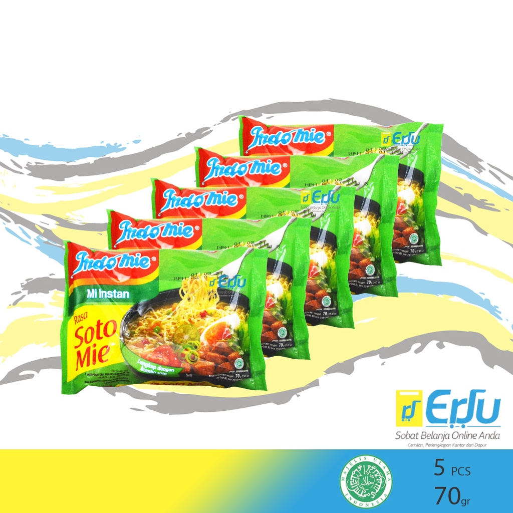 

5PCS Indomie Kuah Soto Mie Mi Instan Kuah Halal MUI - 5pcs x 70gr