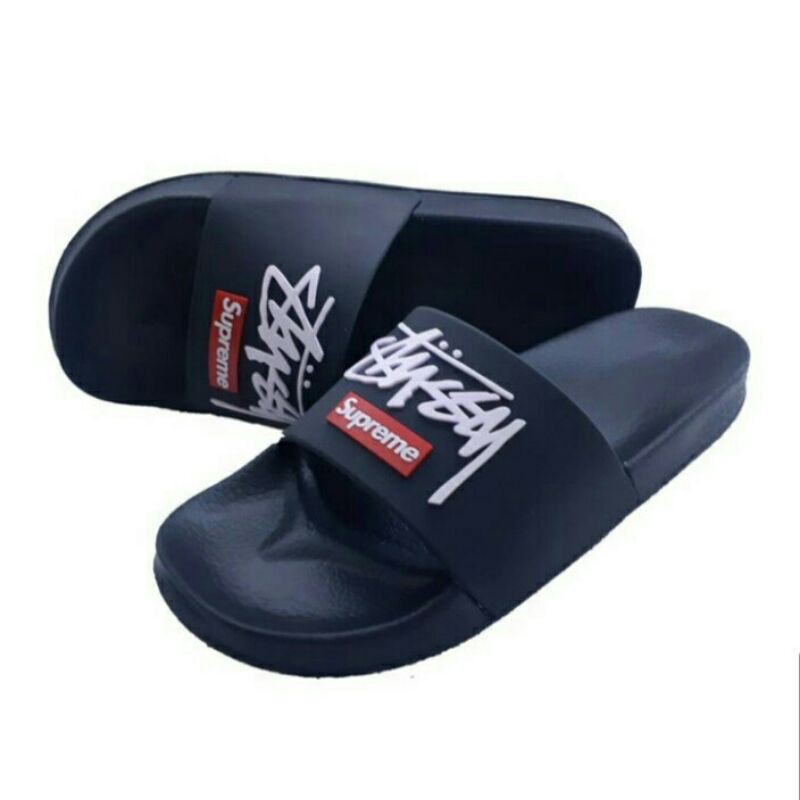 SANDAL PRIA / SANDAL WANITA / SANDAL KARET / SANDAL FLAT SUPREME STUSY