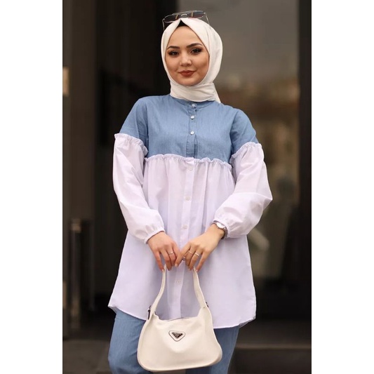 Ainun Kemeja Wanita Atasan Jumbo Blouse Big size Pakaian Wanita Over Size S M L XL XXL XXXL 5L