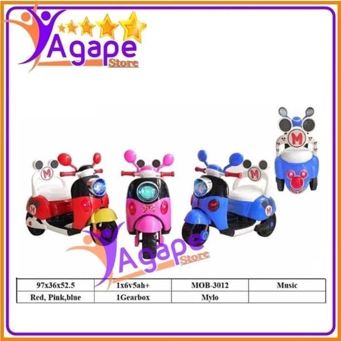 {dianastore} Mainan Anak Motor Motoran Aki Scopy Mickey Diskon