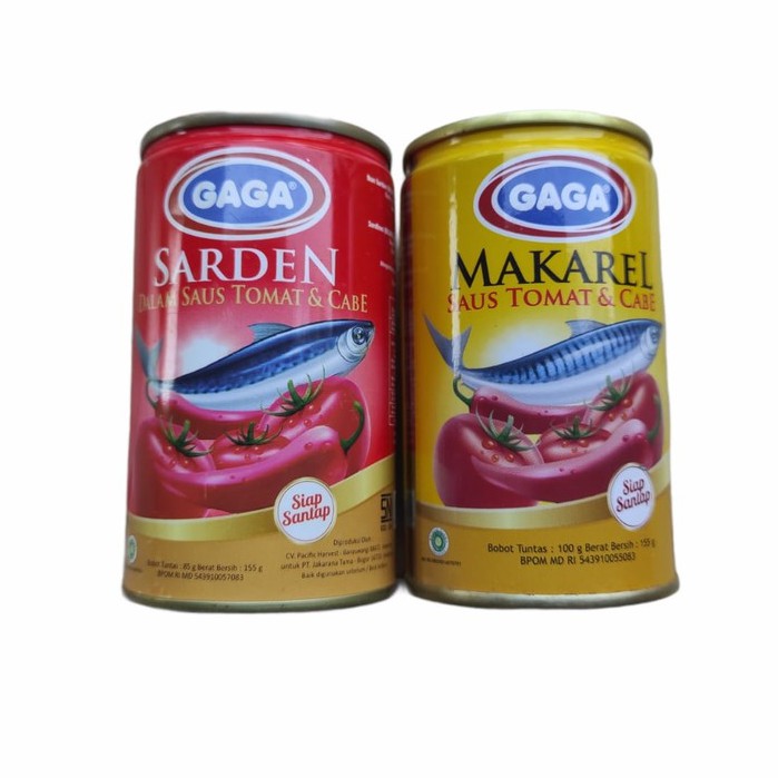 

GaGa SARDEN MAKEREL dalam Saus Tomat & Cabe 155g HALAL 100% ASLI EXP. MARET 2025