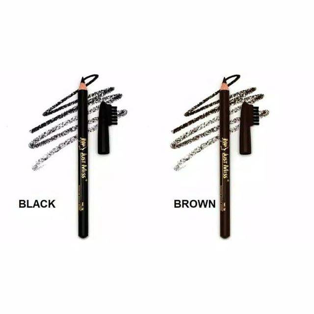 JUST MISS Justmiss Pensil Alis Sikat JM Eyebrow Eye Brow Pencil with Brush / Celak Ori BPOM