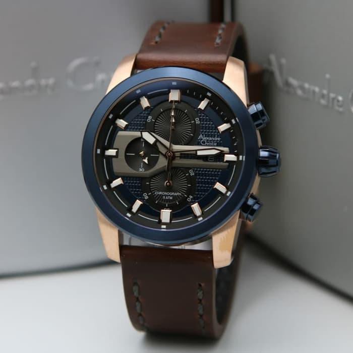 Alexandre Christie AC 6270 Blue Rose Gold Jam Cowok Alexandre Christie AC6270 Garansi Resmi