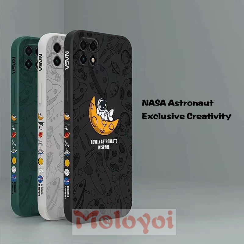 Soft Case Tpu Motif Nasa Astronot Luar Angkasa Untuk Iphone Xr 6 6s 7 8 Plus 11 13 12 Pro Max Se 2020 X Xs Max