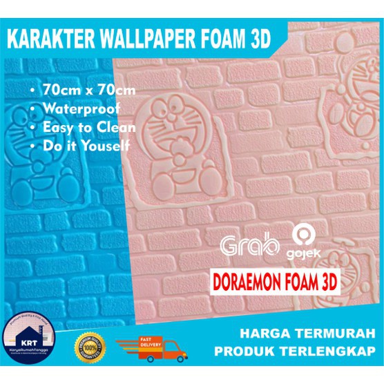 GENARIS Doraemon Wallpaper Foam 3D  Wallpaper 3D Foam Stiker Murah Wallpaper