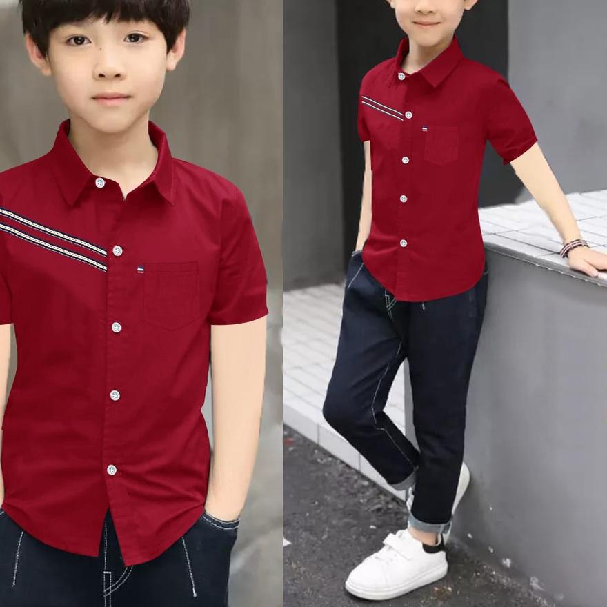 ☄ kemeja DICKY pdk anak laki laki/Kemeja Anak Laki Laki Lengan Pendek Umur 3-12th tahun/Kemeja Anak 