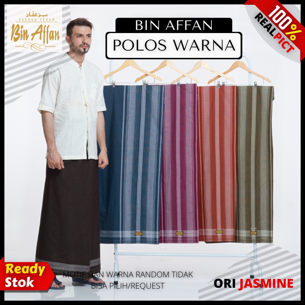 Sarung celana dewasa muslim jumbo bin affan hitam polos pria murah