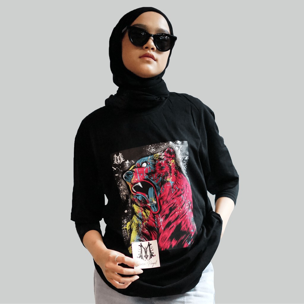 Mozzaproject Kaos Pria Wanita Katun 24s Black Series