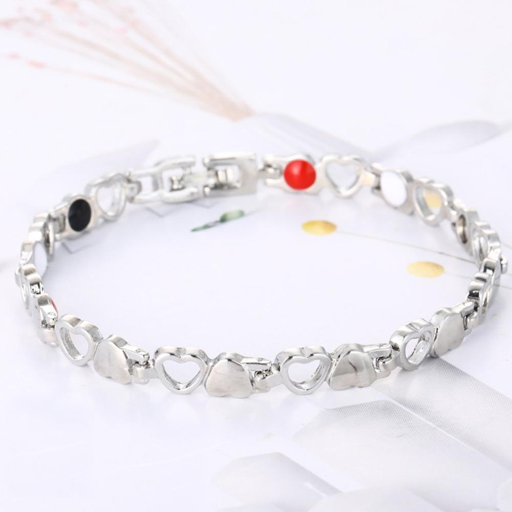 Timekey Gelang Kesehatan Magnetik Anti Radiasi Bentuk Hati Untuk Wanita B1R9