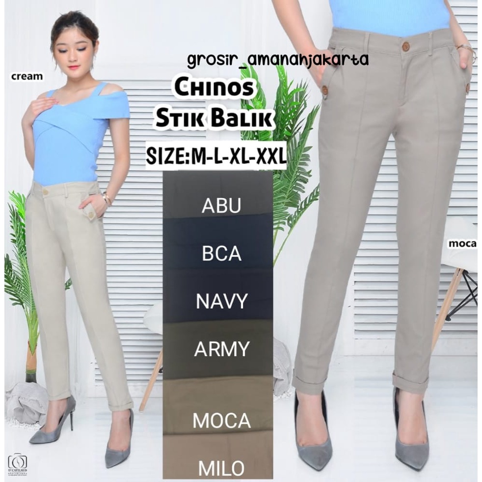 BAGGY PANTS  WANITA PREMIUM/ CELANA BAGGY STIK BALIK / CELANA KERJA