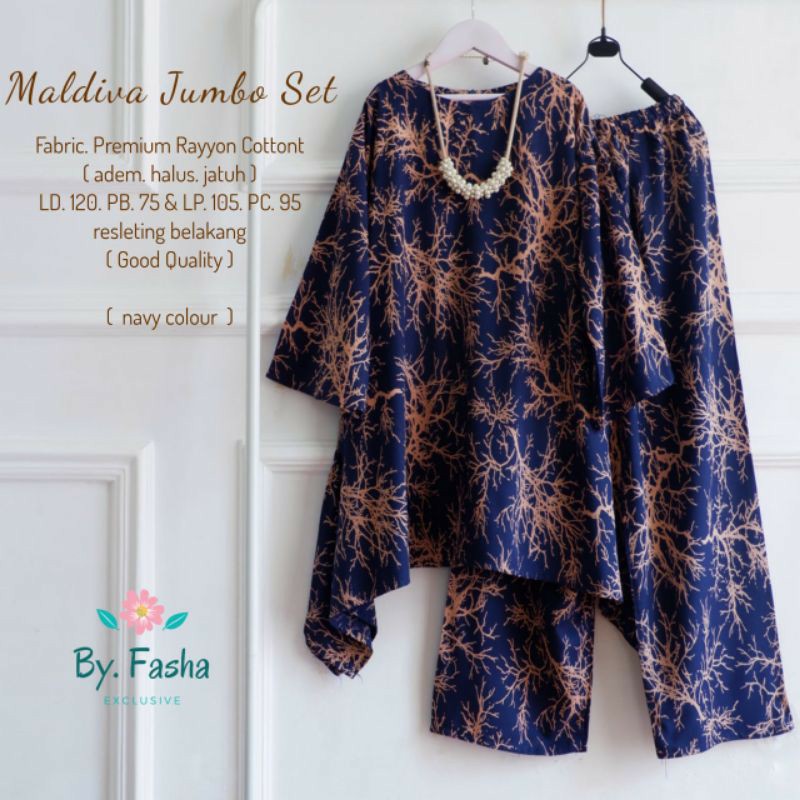 Maldiva jumbo set stelan wanita jumbo  stelan santai