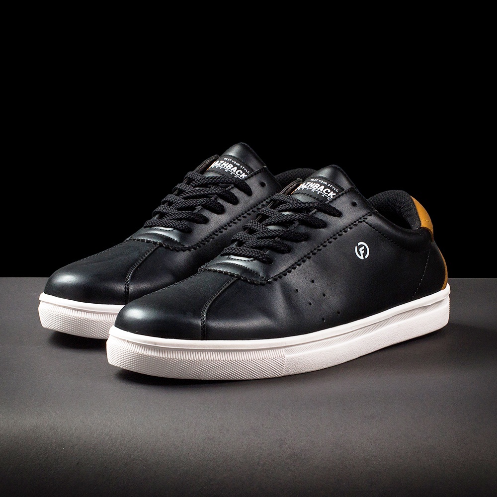 SMITH BLACK |ManNeedMe x FlazhBack| Sepatu Sneakers Pria Kets Casual ORIGINAL