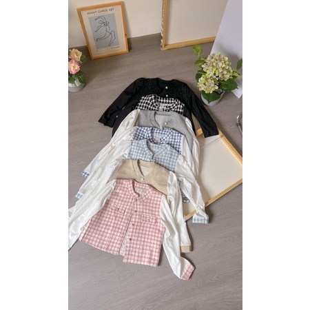 KANON - Kaho Tweed Blazer - Blazer kantor tweed wanita korean look