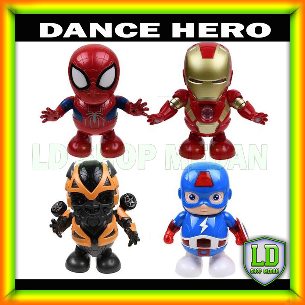 LD SHOP MEDAN Dancing Mainan  Robot  Iron Man Spiderman 
