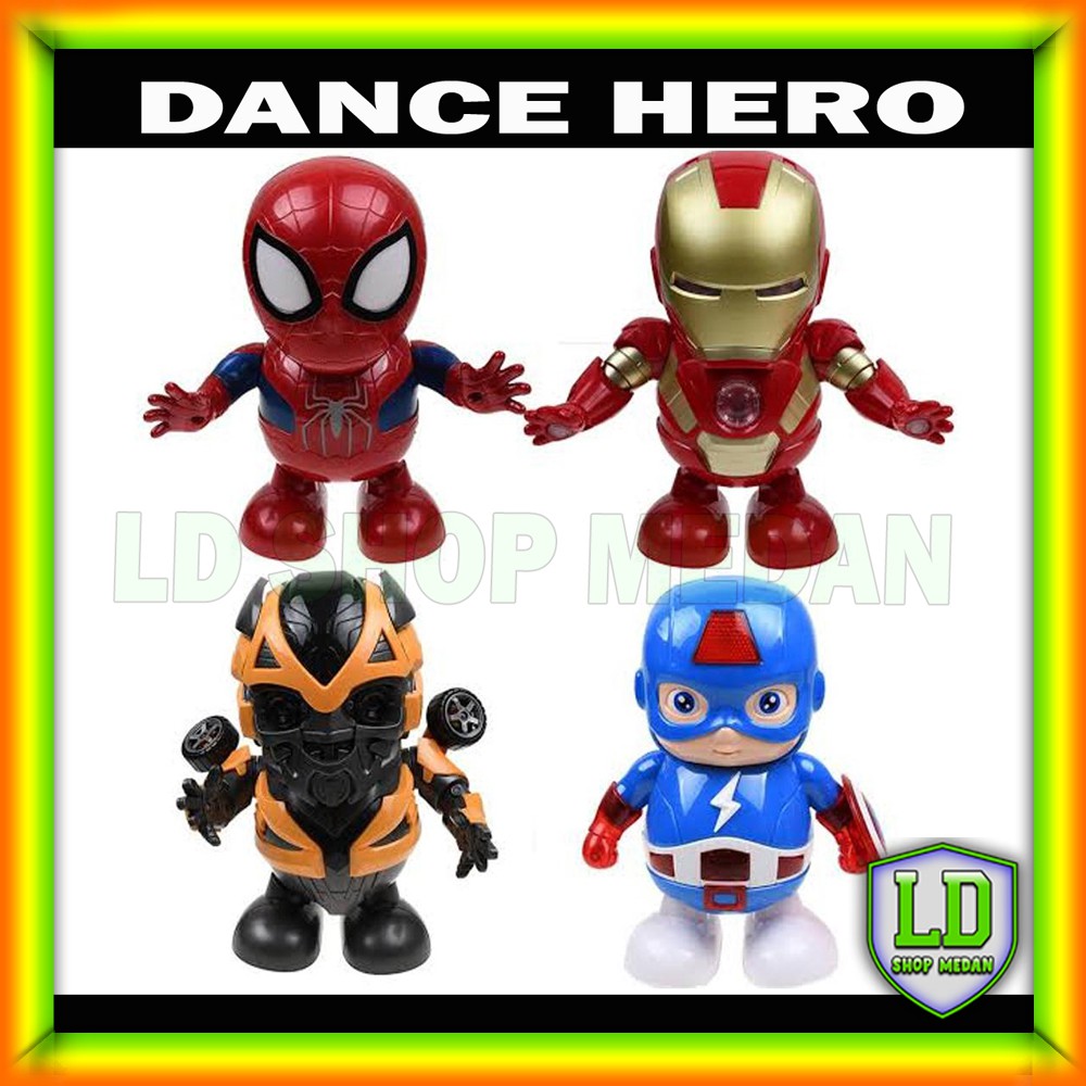 LD SHOP MEDAN Dancing Mainan  Robot  Iron  Man  Spiderman 