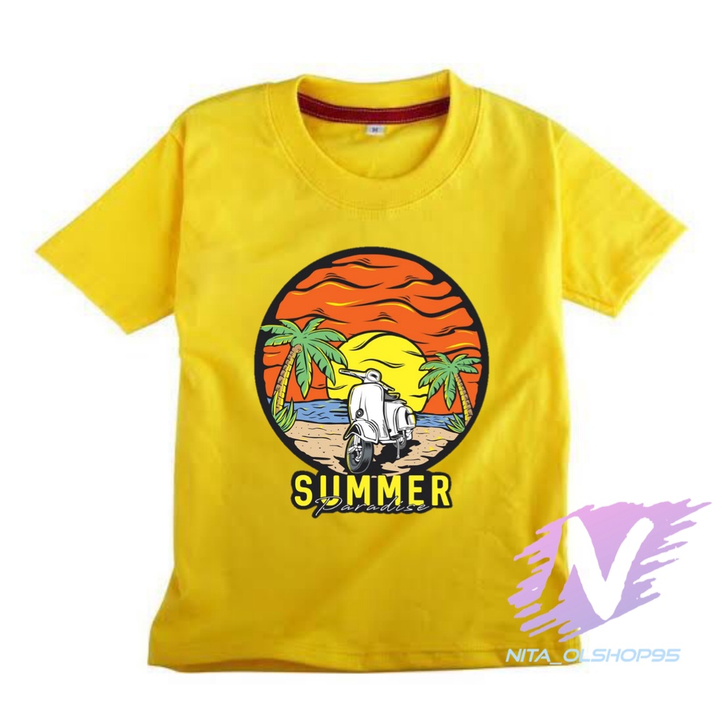 kaos summer baju kaos anak pantai summer vespa