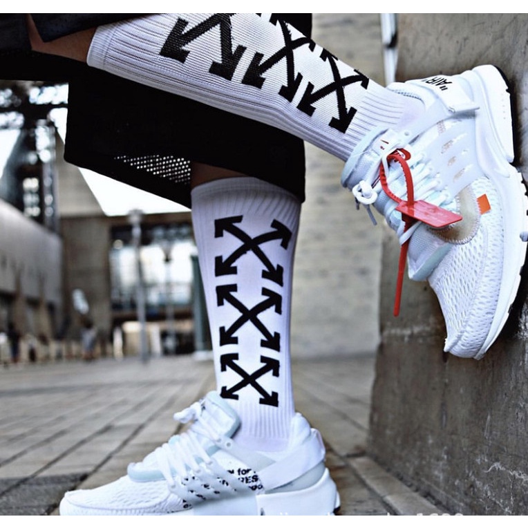 OFF002 Kaos Kaki Off-white Off white Arrow Mirror Kaos kaki