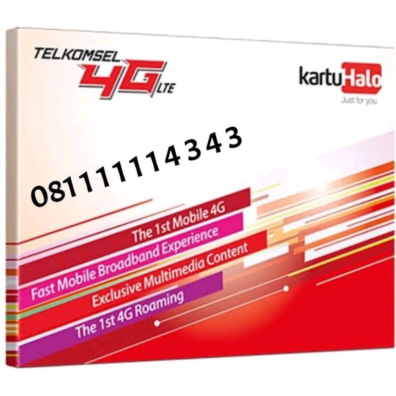 Nomor Cantik Perdana Telkomsel Kartu Halo 08 111111 4343