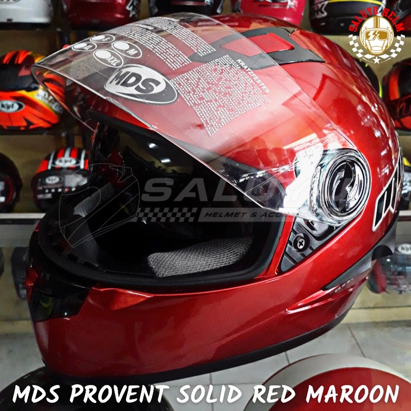 HELM MDS PROVENT FULL FACE DOUBLE VISOR RED MAROON