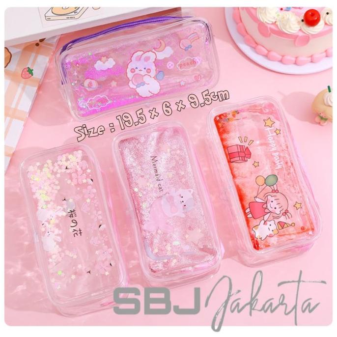 

Tempat pensil Kotak Pensil Tas kosmetik GLITTER Quicksand Liquid DISKON